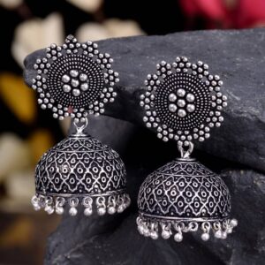 Silver Color Jhumkas For Women
